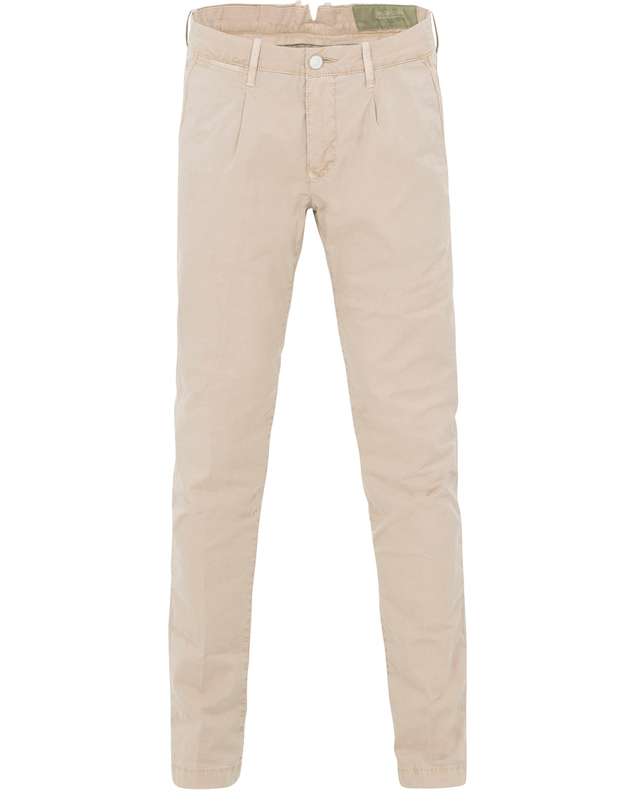Herre | Bukser | Jacob Cohën | Jacob Cohen Alex Pleated Chinos Beige