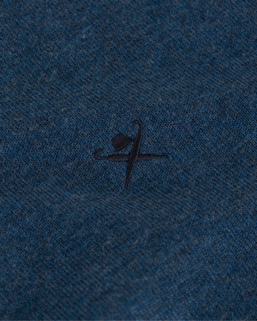 Herre | Gensere | Hackett | Cotton/Silk Half Zip Dark Denim Blue