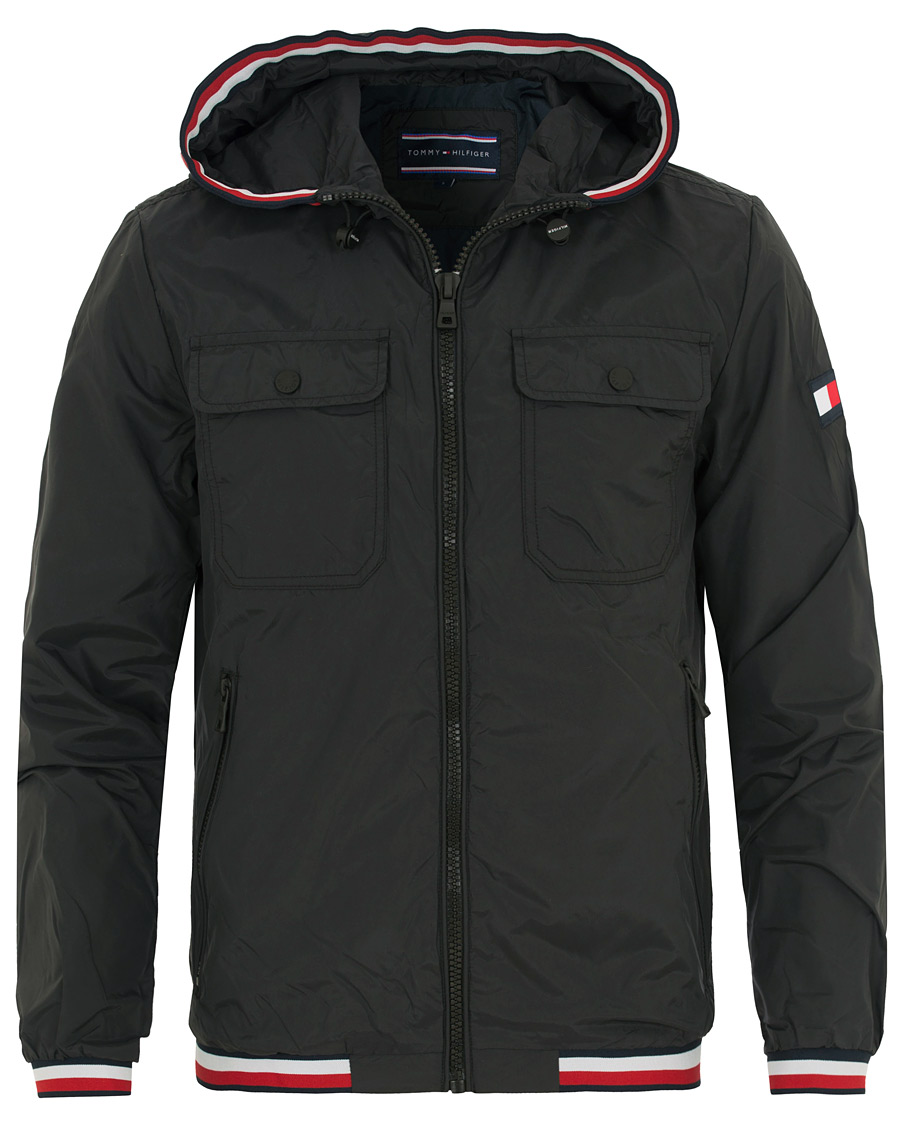tommy hilfiger hooded nylon tape jacket