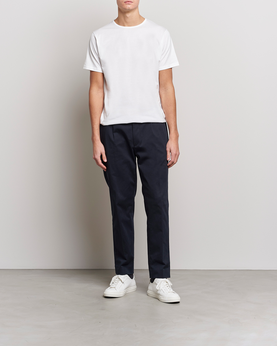 Herre | T-Shirts | Sunspel | Superfine Cotton Crew Neck T-Shirt White