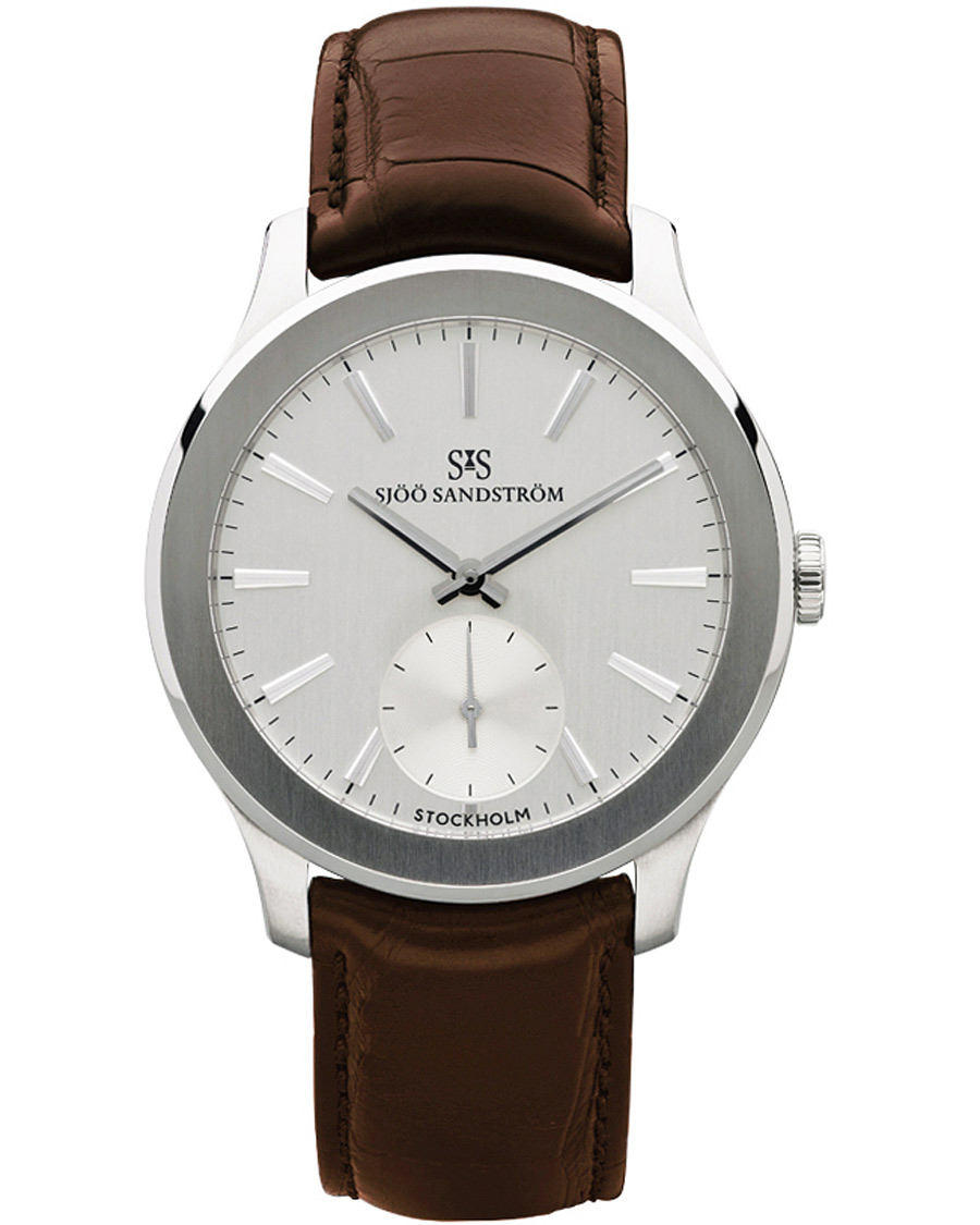 Herre | Sjöö Sandström Royal Capital Silver and Brown Alligator 40 mm | Sjöö Sandström | Royal Capital Silver and Brown Alligator 40 mm