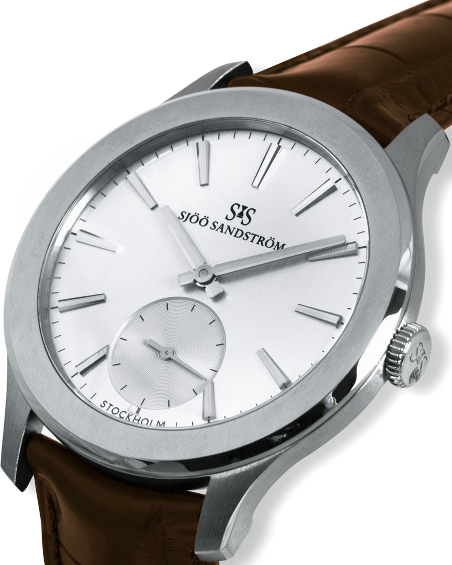 Herre | Sjöö Sandström Royal Capital Silver and Brown Alligator 40 mm | Sjöö Sandström | Royal Capital Silver and Brown Alligator 40 mm