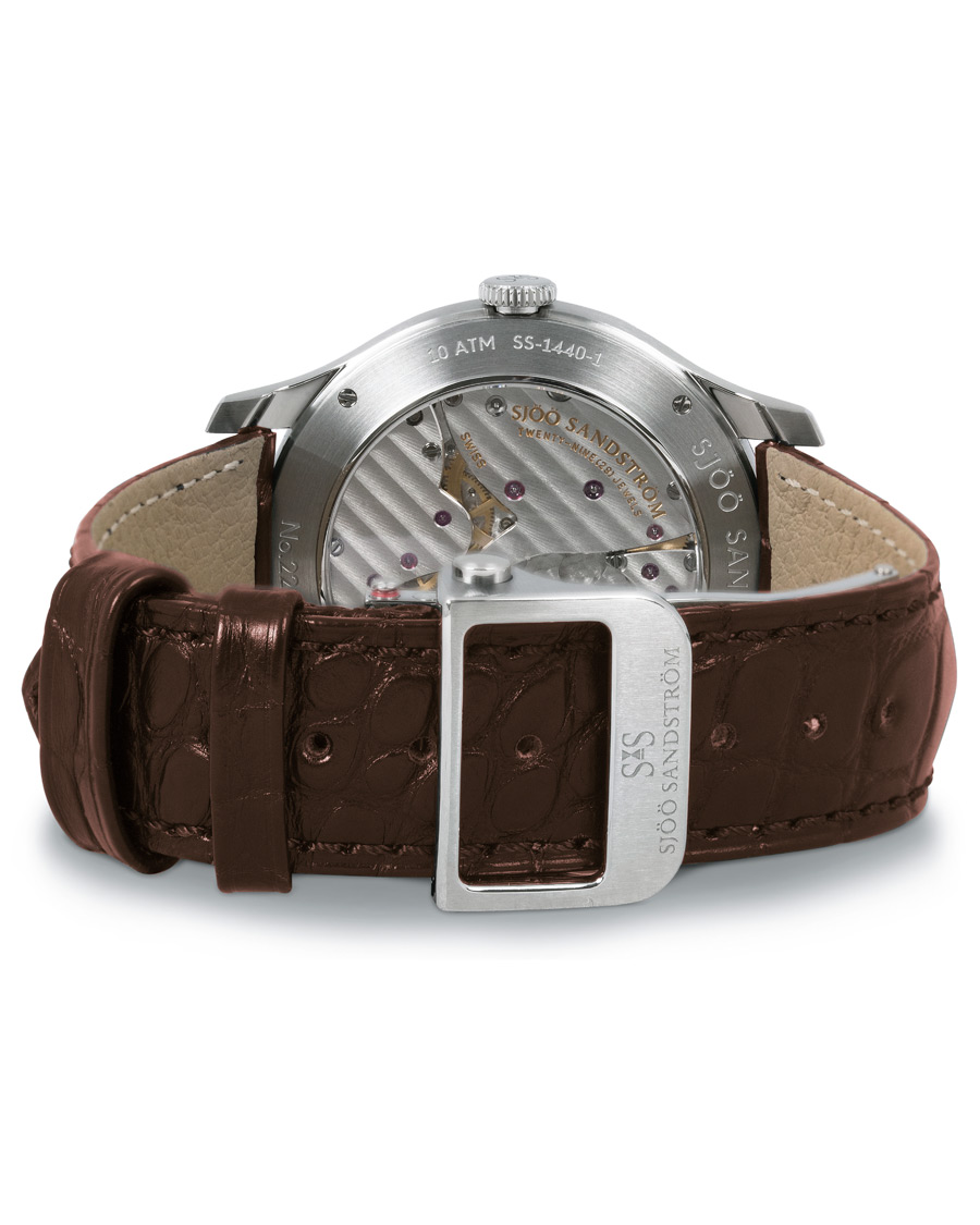 Herre | Sjöö Sandström Royal Capital Silver and Brown Alligator 40 mm | Sjöö Sandström | Royal Capital Silver and Brown Alligator 40 mm