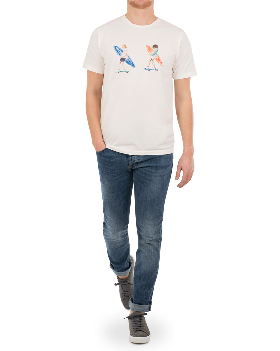 Herre | T-Shirts | President's | Crew Hand Print White