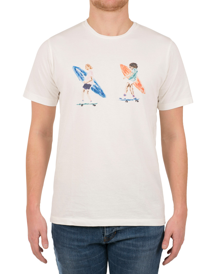 Herre | T-Shirts | President's | Crew Hand Print White