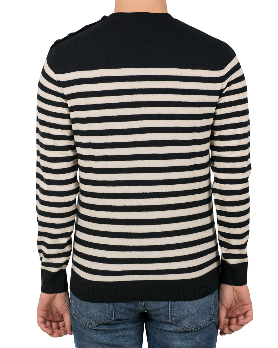 Herre | Gensere | A.P.C. | Skye Button Stripe Knit Dark Navy/White