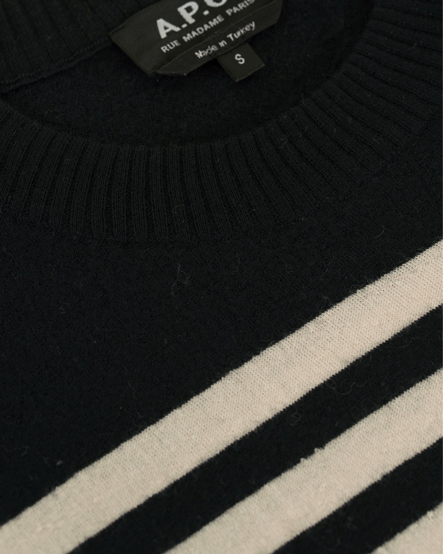 Herre | Gensere | A.P.C. | Skye Button Stripe Knit Dark Navy/White