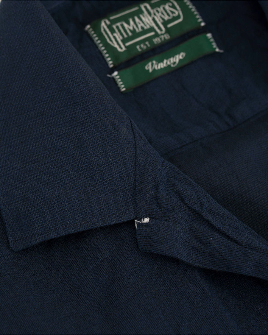 Herre | Skjorter | Gitman Vintage | Short Sleeve Camp Shirt Indigo Japanese Voile