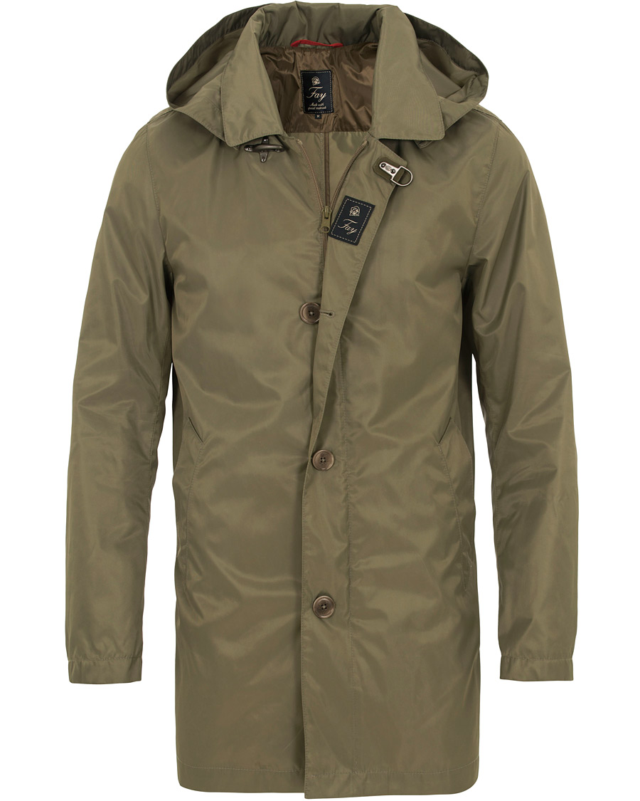 Herre | Jakker | Fay | Chelsea Nylon Memory Raincoat Military Green