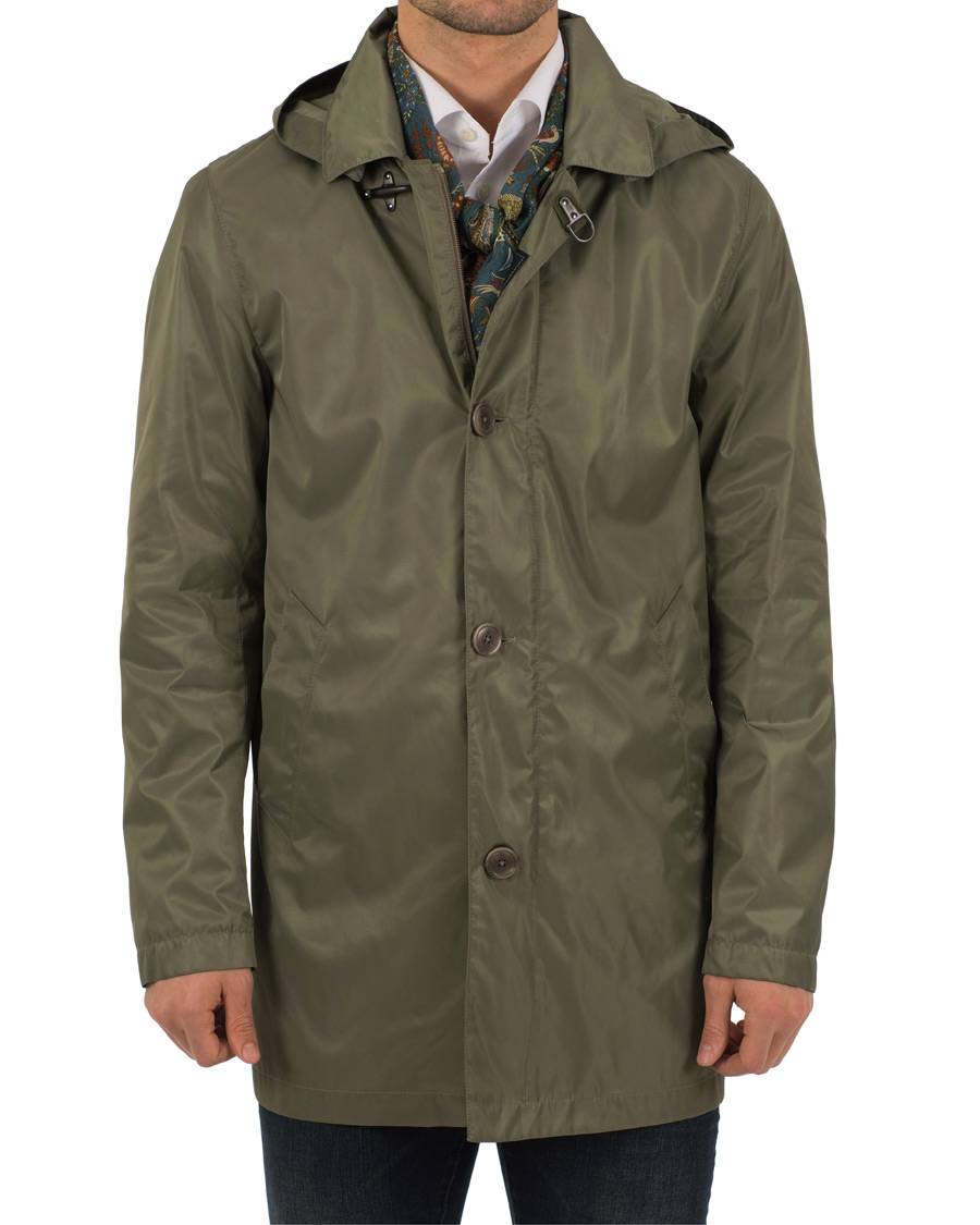 Herre | Jakker | Fay | Chelsea Nylon Memory Raincoat Military Green