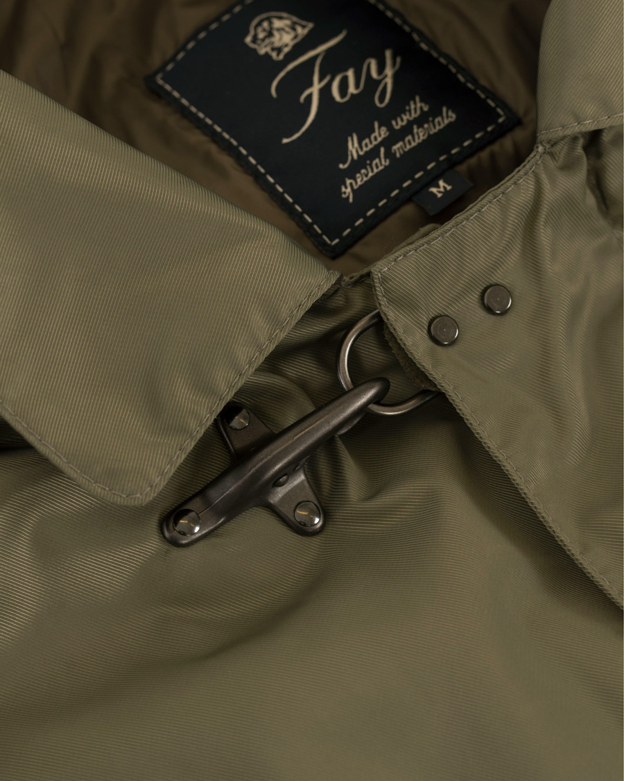 Herre | Jakker | Fay | Chelsea Nylon Memory Raincoat Military Green