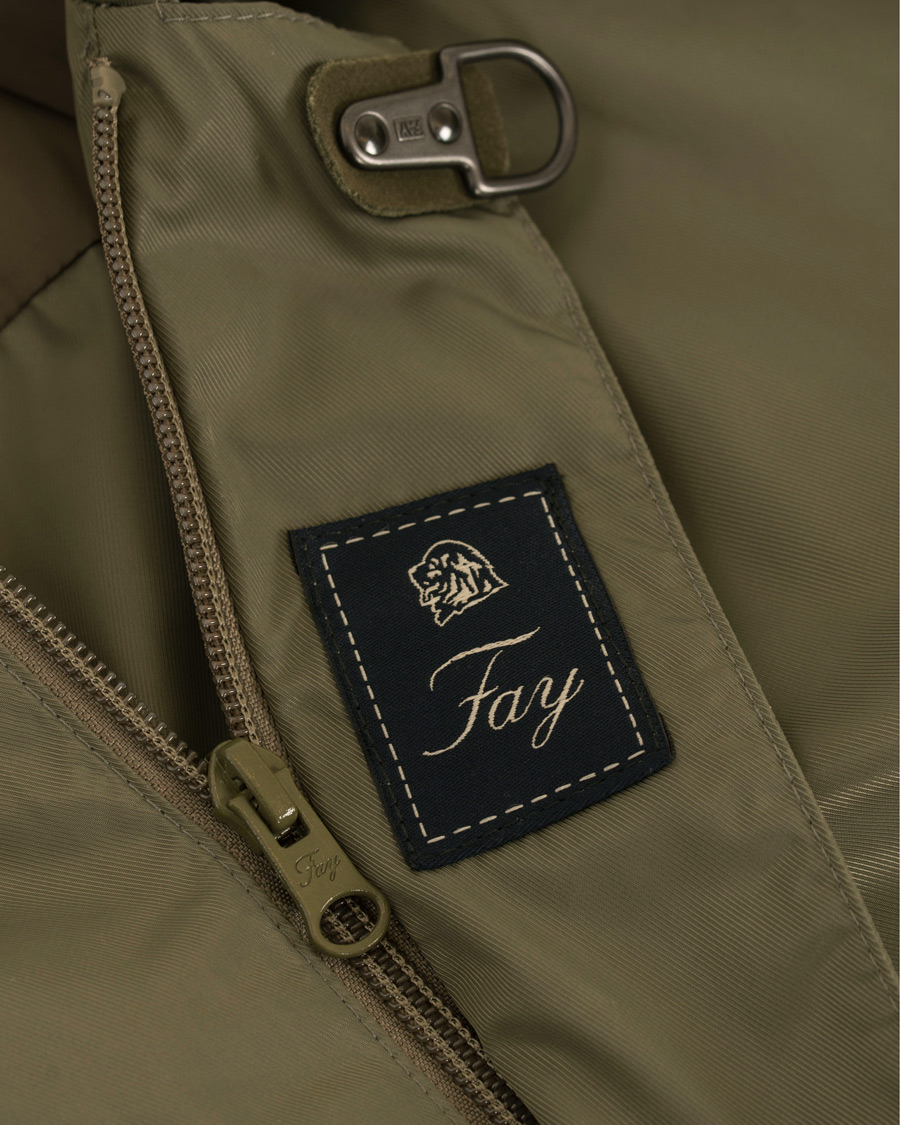 Herre | Jakker | Fay | Chelsea Nylon Memory Raincoat Military Green