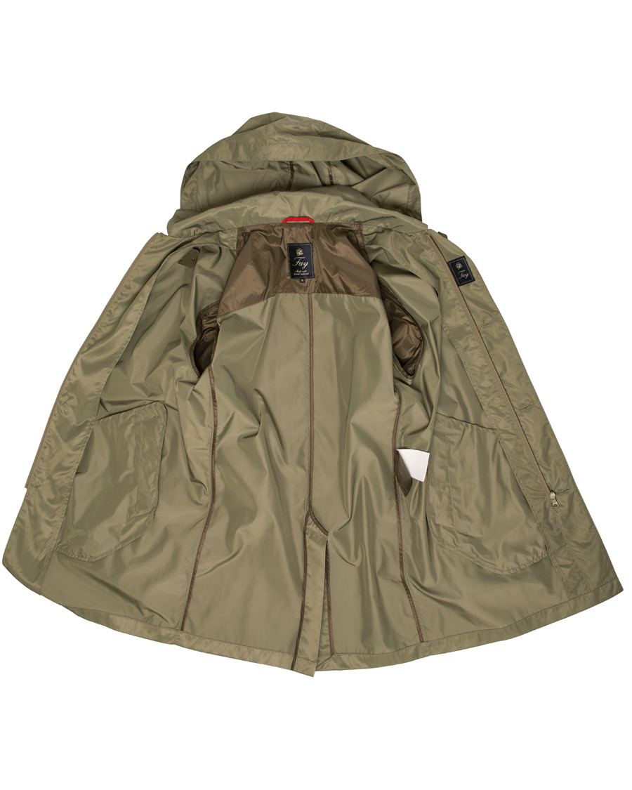 Herre | Jakker | Fay | Chelsea Nylon Memory Raincoat Military Green