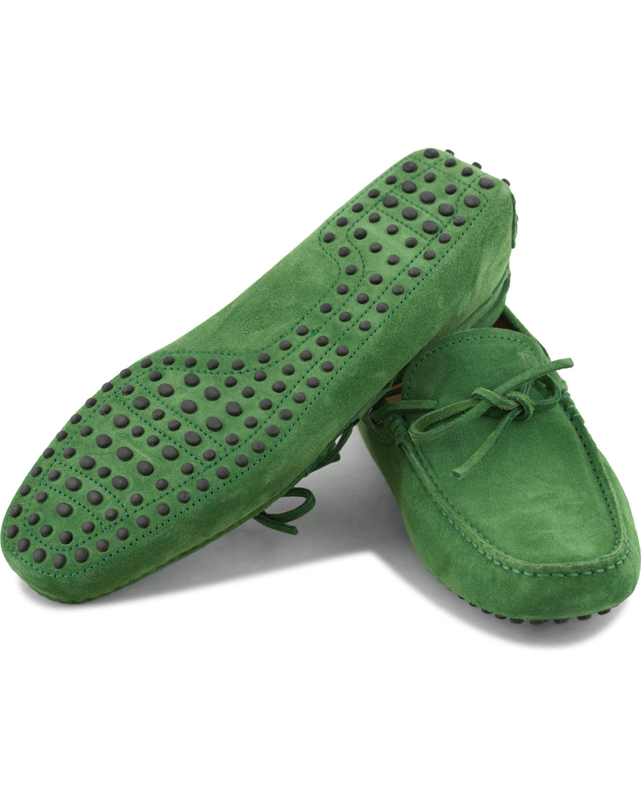 Herre | Tod's Laccetto Gommini Carshoe Green Suede | Tod's | Laccetto Gommini Carshoe Green Suede