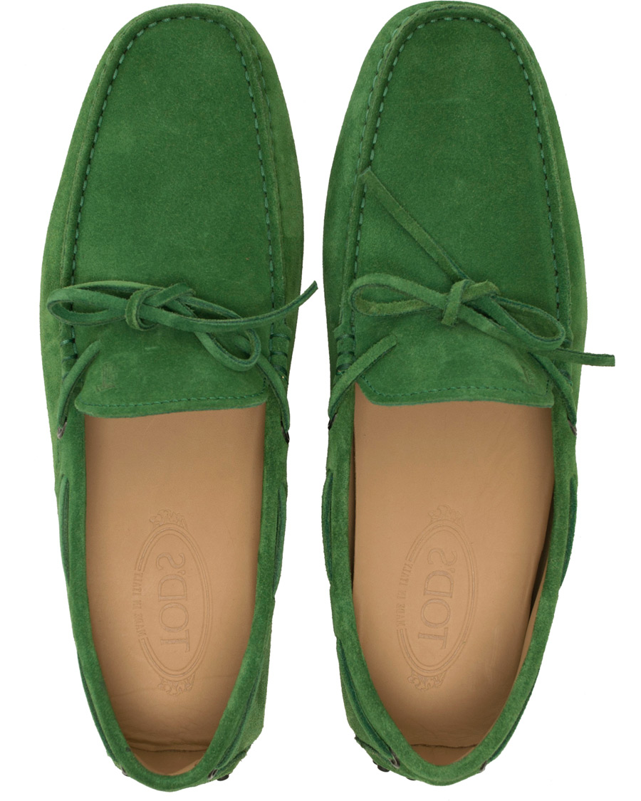 Herre | Tod's Laccetto Gommini Carshoe Green Suede | Tod's | Laccetto Gommini Carshoe Green Suede