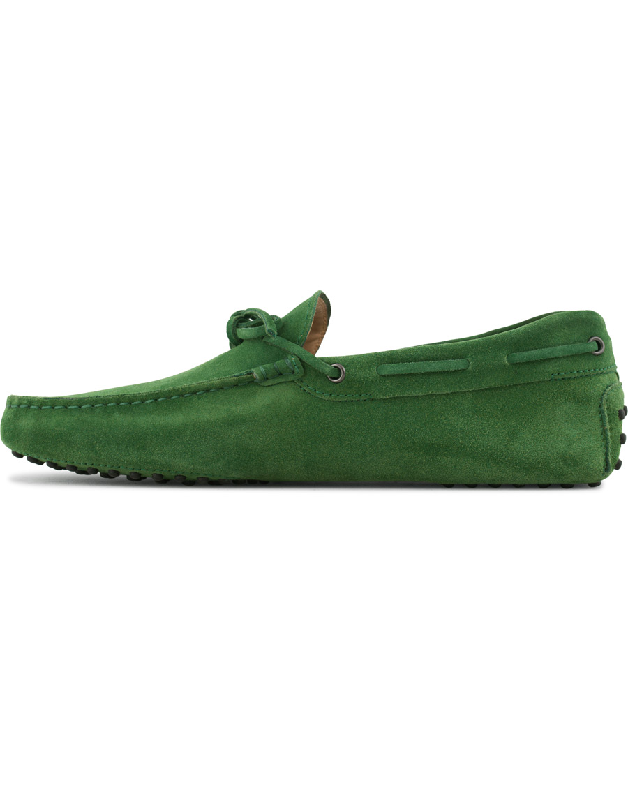 Herre | Tod's Laccetto Gommini Carshoe Green Suede | Tod's | Laccetto Gommini Carshoe Green Suede