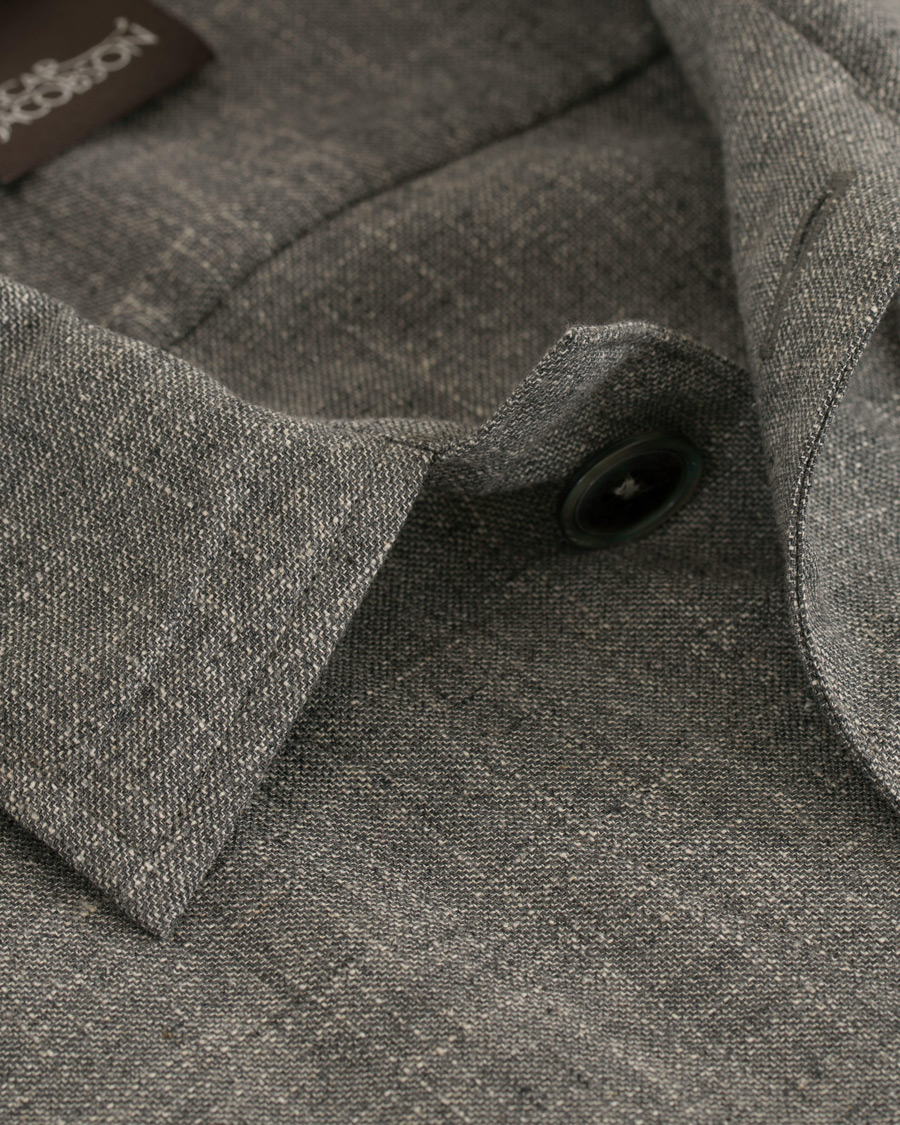 Herre | Jakker | Oscar Jacobson | Hannes Wool/Cotton/Linen Shirt Jacket Grey