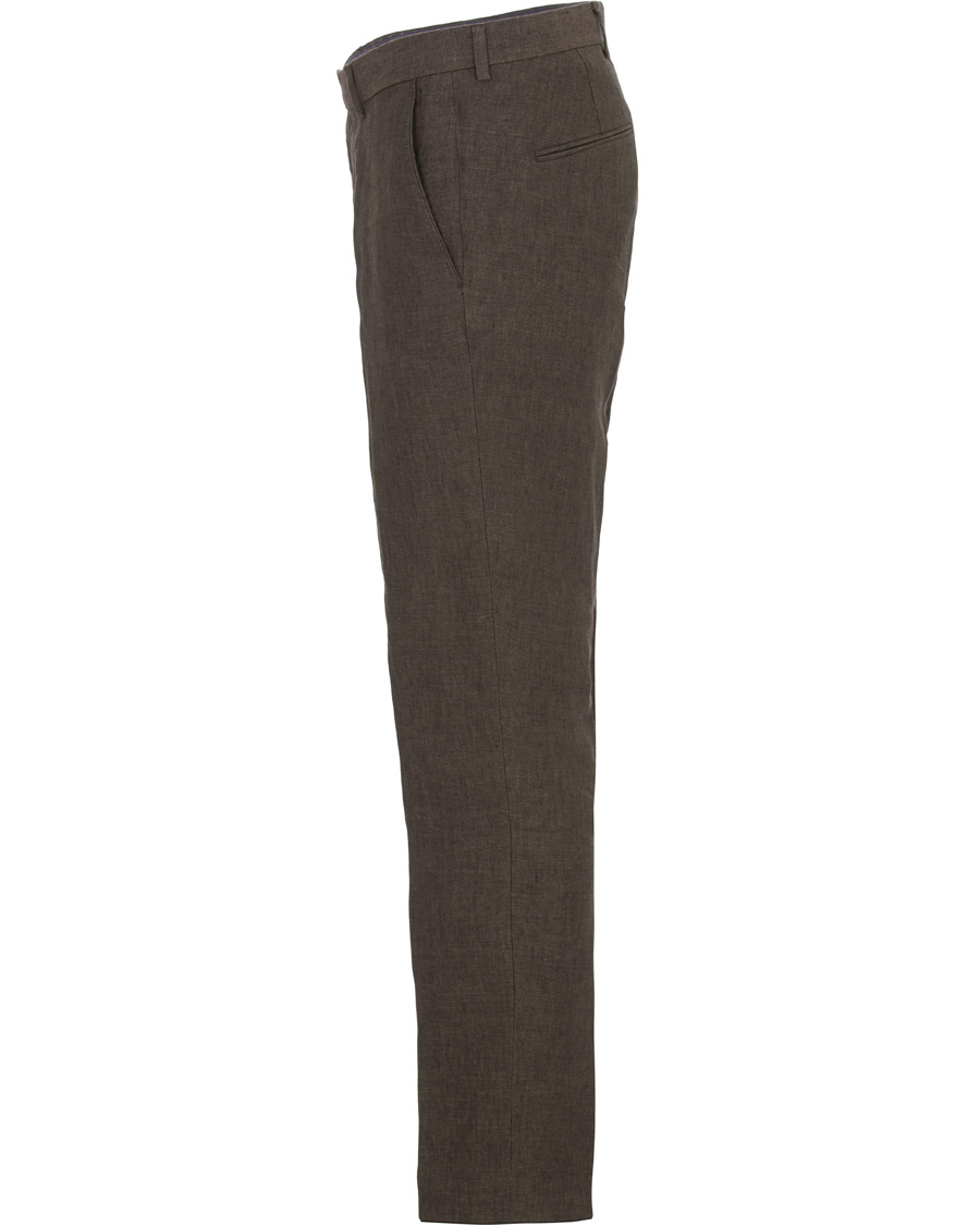 Herre | Bukser | Oscar Jacobson | Diego Linen Trousers Brown
