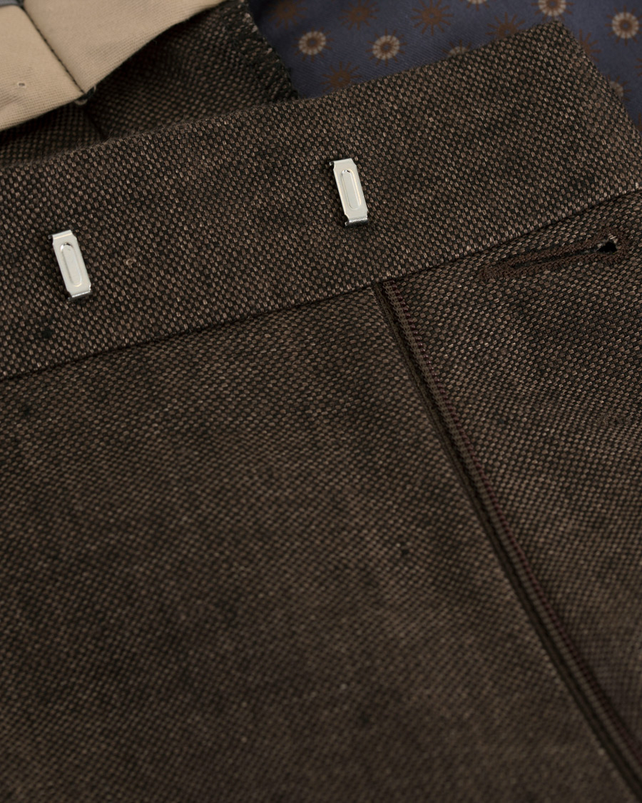 Herre | Bukser | Oscar Jacobson | Diego Linen Trousers Brown