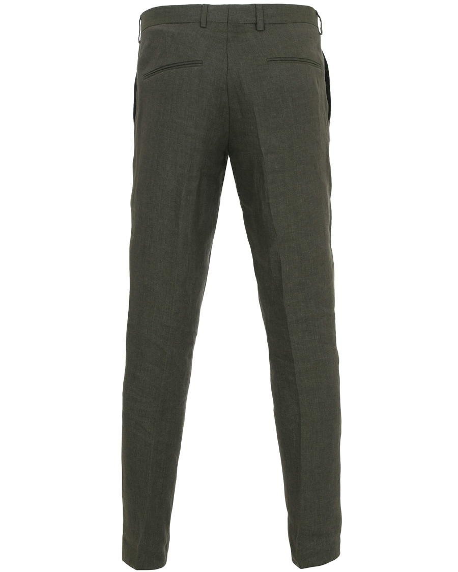 Herre | Bukser | Oscar Jacobson | Diego Linen Trousers Green