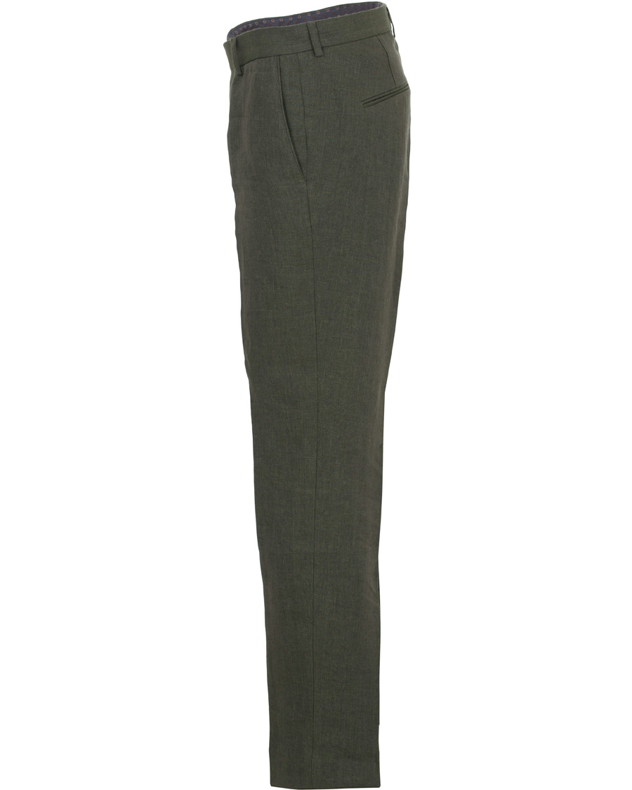 Herre | Bukser | Oscar Jacobson | Diego Linen Trousers Green