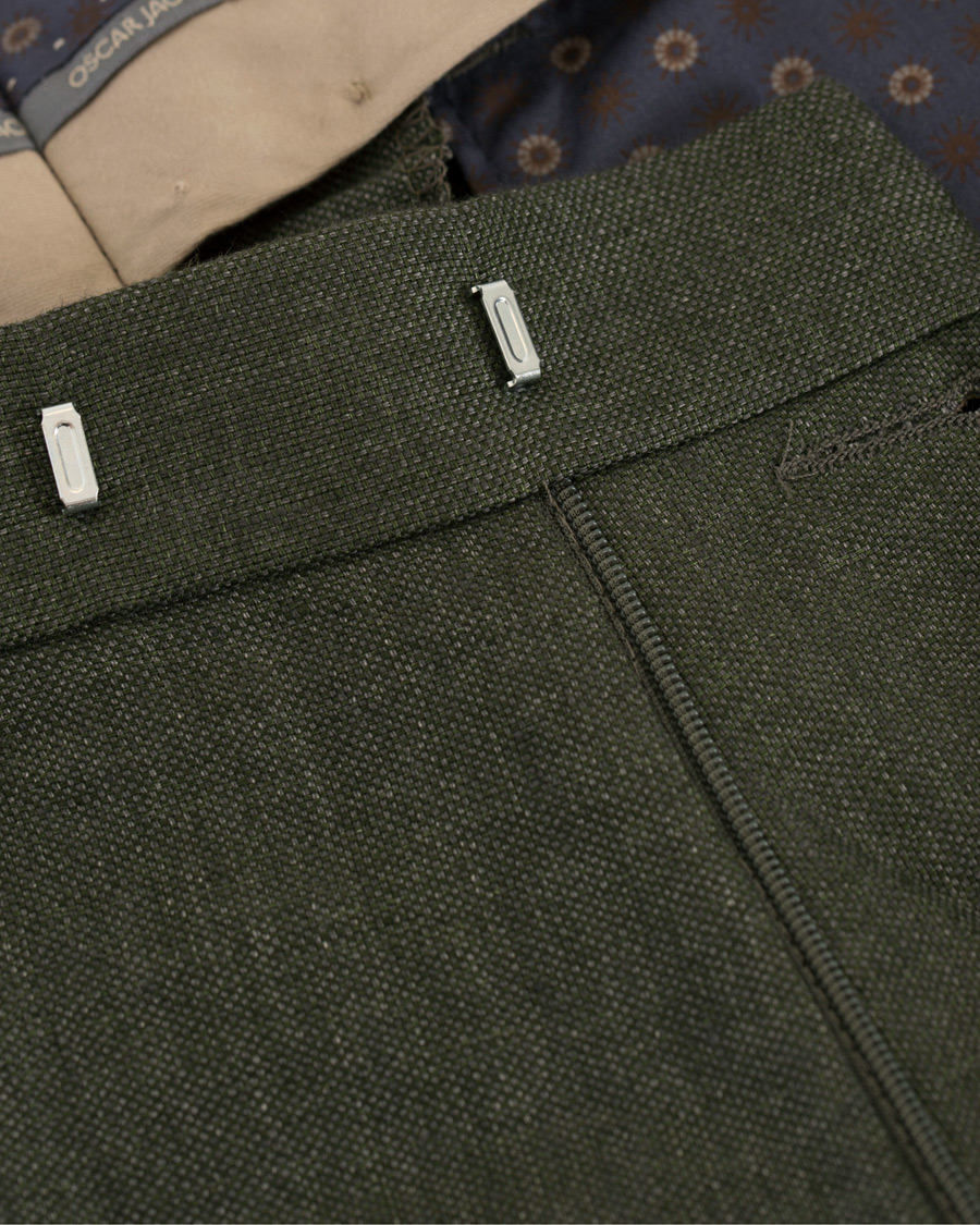 Herre | Bukser | Oscar Jacobson | Diego Linen Trousers Green