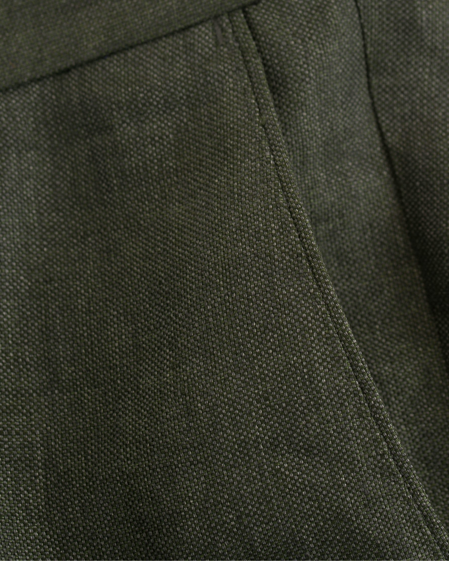Herre | Bukser | Oscar Jacobson | Diego Linen Trousers Green