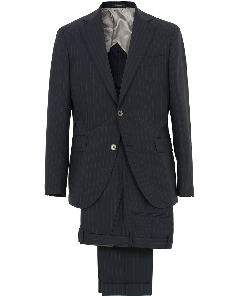 Herre | Dresser | Oscar Jacobson | Ferry Wool Pinstripe Suit Navy