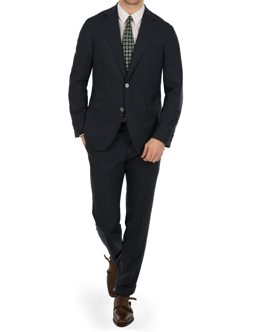 Herre | Dresser | Oscar Jacobson | Ferry Wool Pinstripe Suit Navy