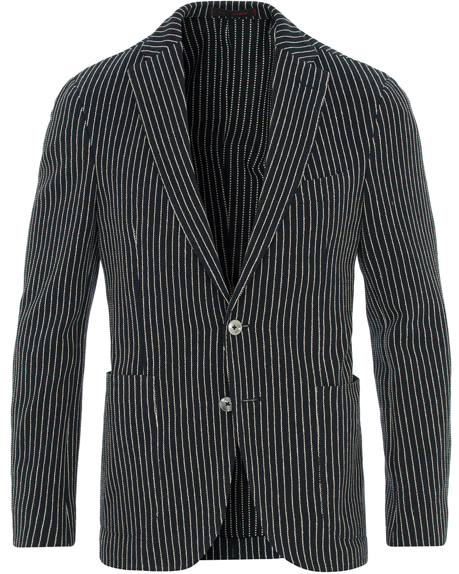 Herre | Dressjakker | The Gigi | Degas Stripe Stretch Cardigan/Blazer Navy/White