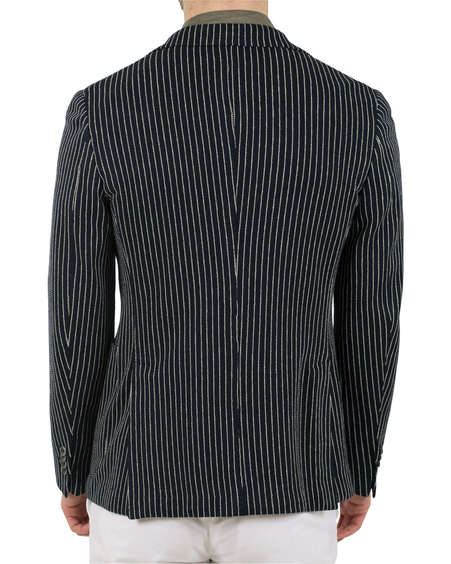 Herre | Dressjakker | The Gigi | Degas Stripe Stretch Cardigan/Blazer Navy/White