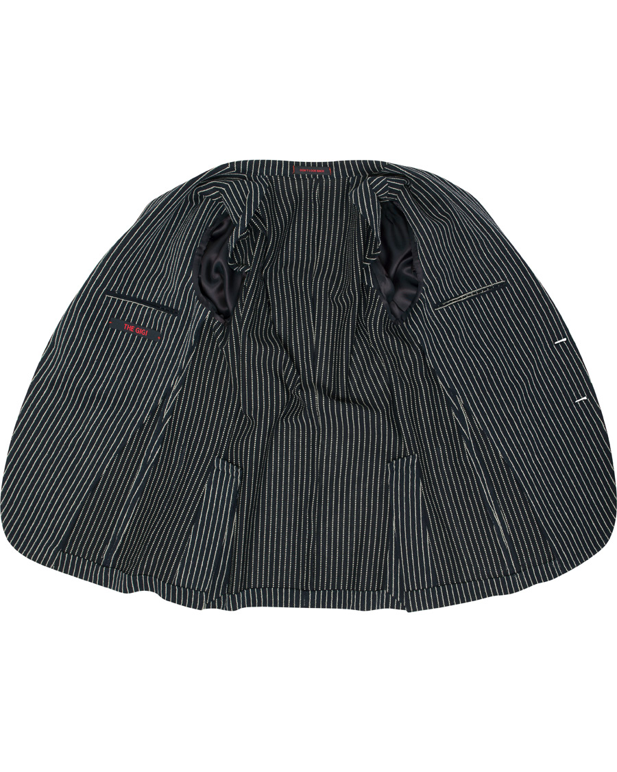 Herre | Dressjakker | The Gigi | Degas Stripe Stretch Cardigan/Blazer Navy/White
