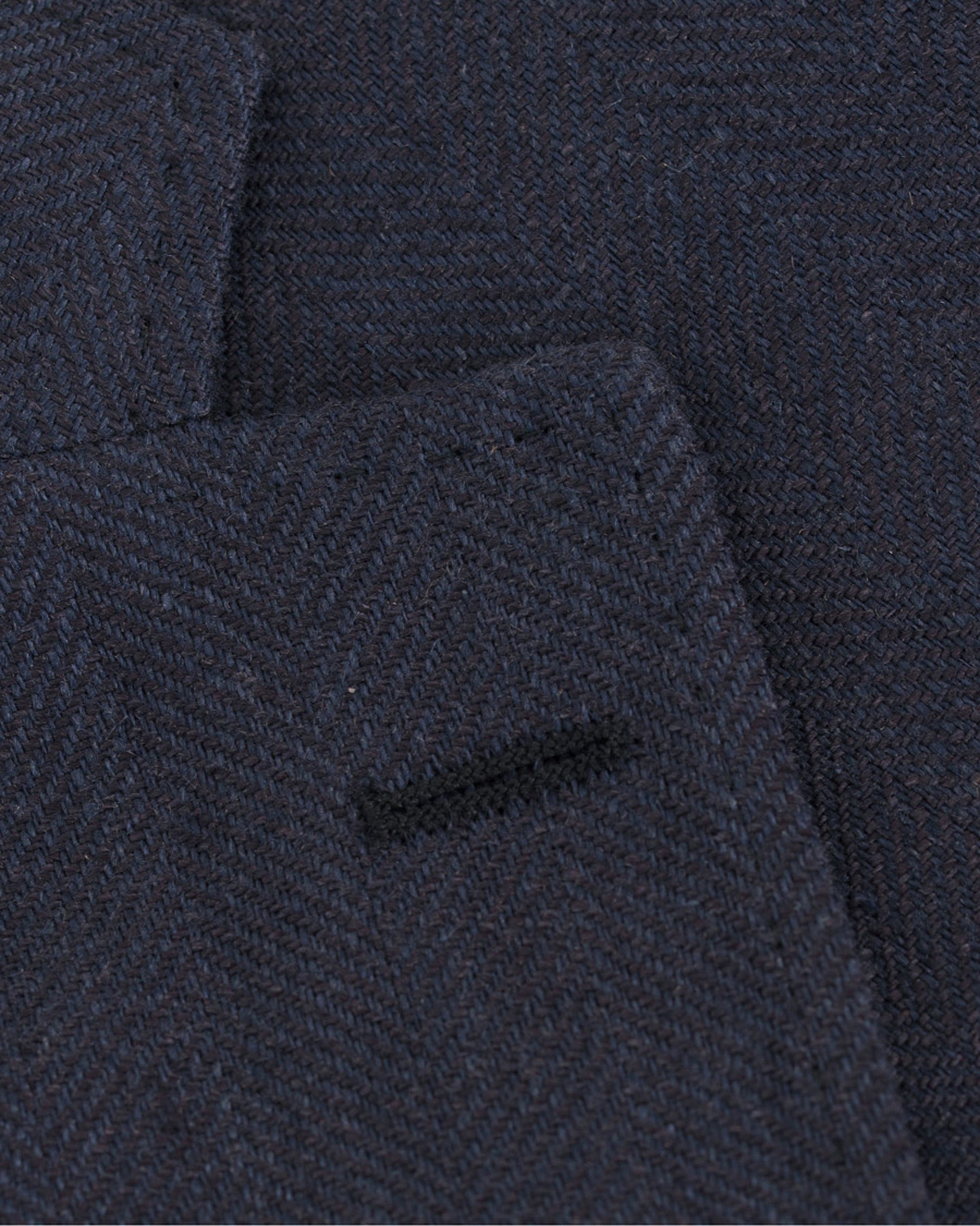 Herre | Dressjakker | Morris Heritage | John Linen Herringbone Blazer Navy