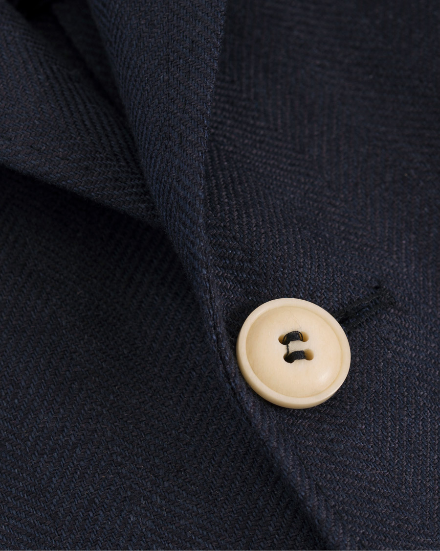 Herre | Dressjakker | Morris Heritage | John Linen Herringbone Blazer Navy