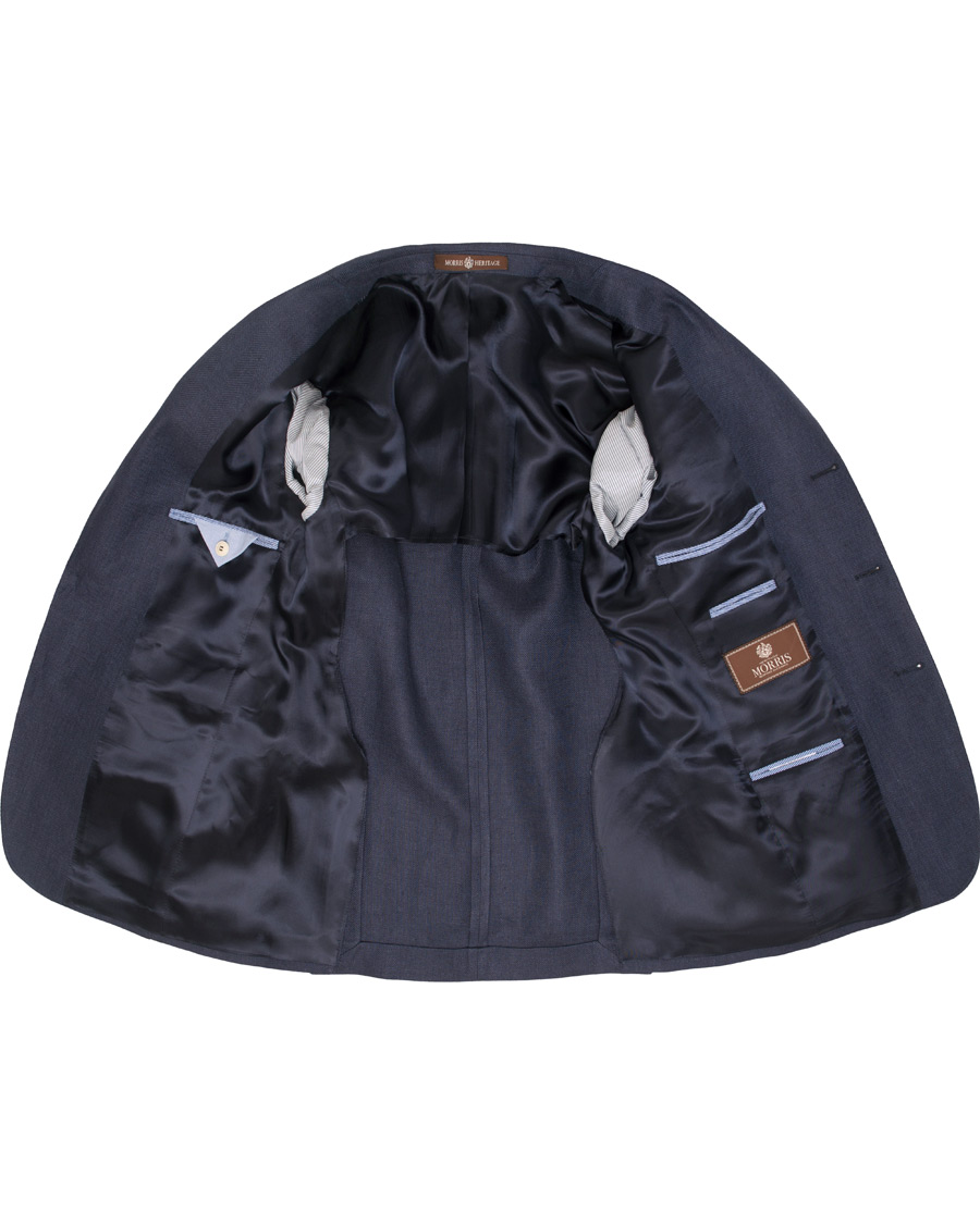 Herre | Dressjakker | Morris Heritage | John Linen Herringbone Blazer Navy