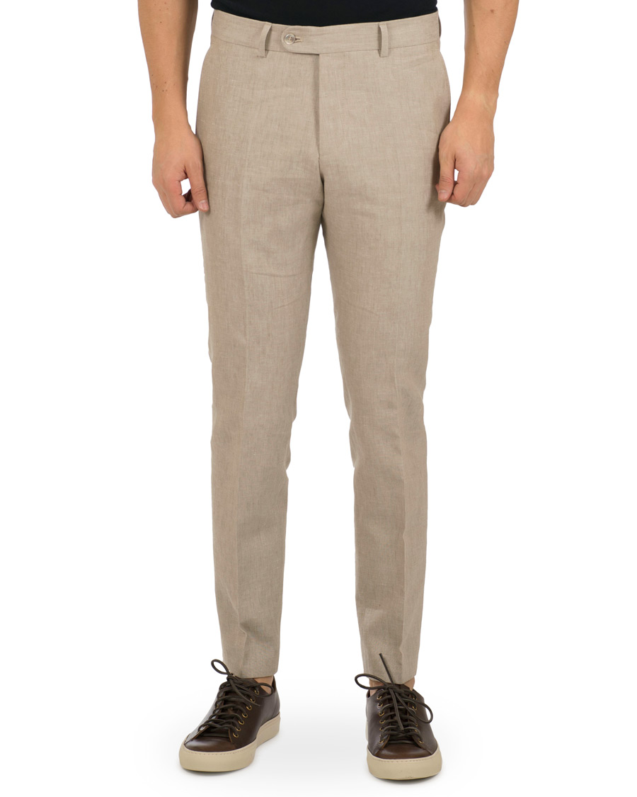 Herre |  | Morris Heritage | Fred Oxford Linen/Cotton Trousers Beige