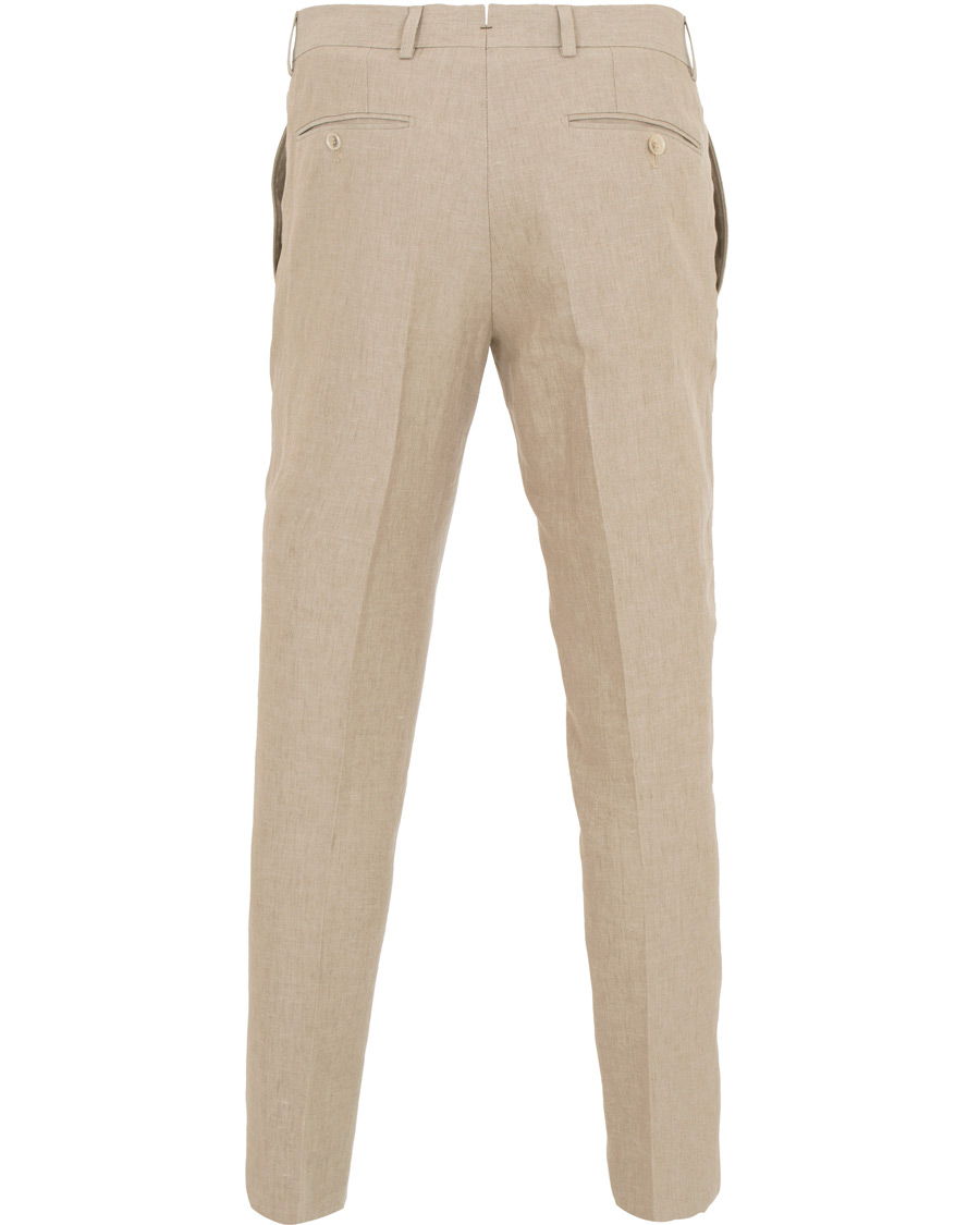 Herre | Bukser | Morris Heritage | Fred Oxford Linen/Cotton Trousers Beige