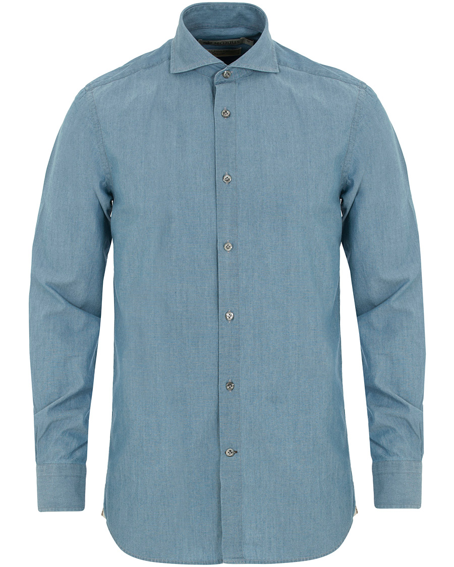 Herre | Skjorter | Morris Heritage | Bond Button Down Chambray Shirt Light Washed