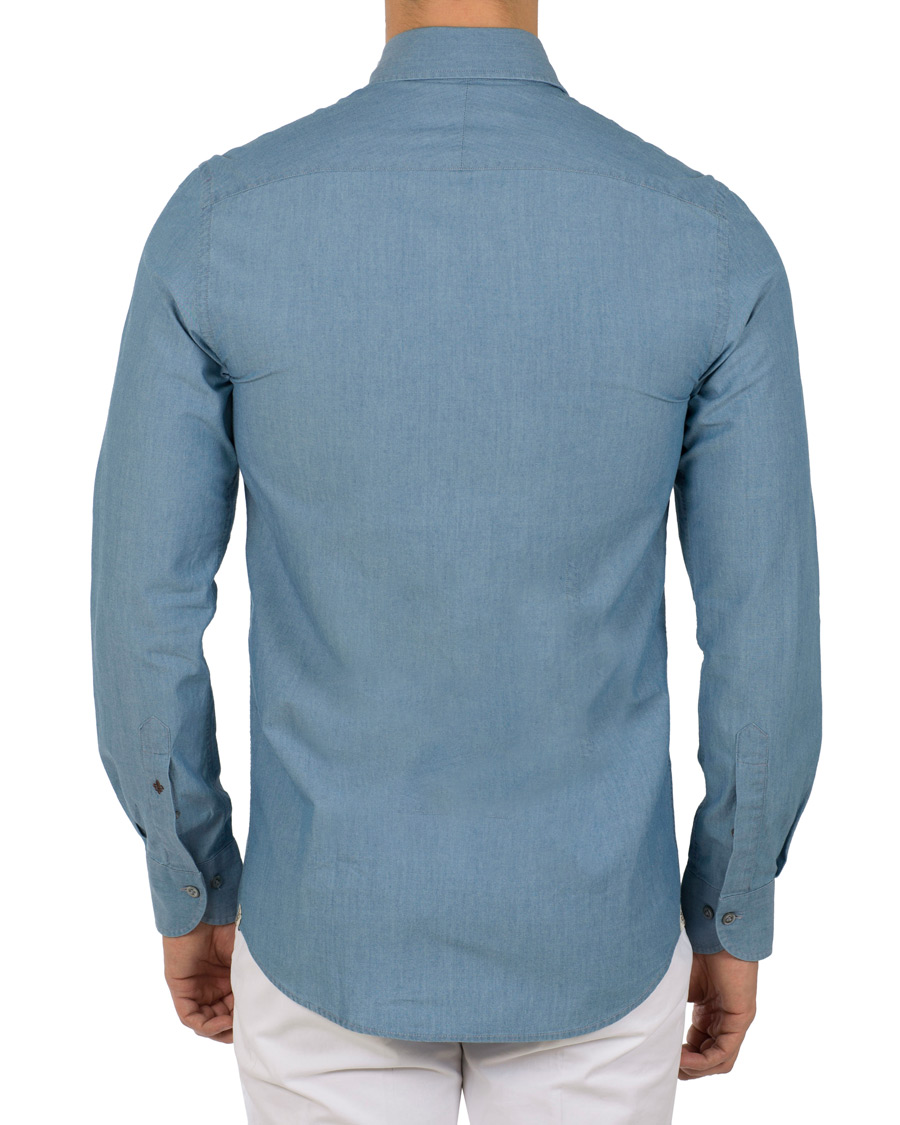 Herre | Skjorter | Morris Heritage | Bond Button Down Chambray Shirt Light Washed