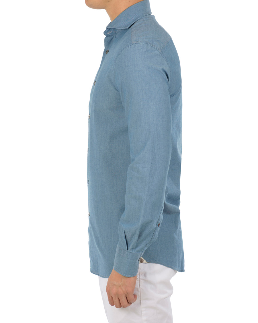 Herre | Skjorter | Morris Heritage | Bond Button Down Chambray Shirt Light Washed