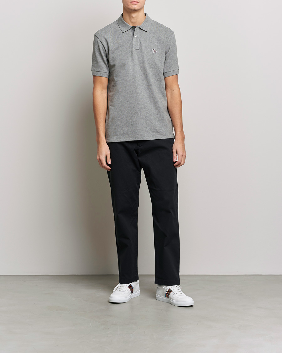Herre | Pikéer | PS Paul Smith | Regular Fit Zebra Polo Grey Melange