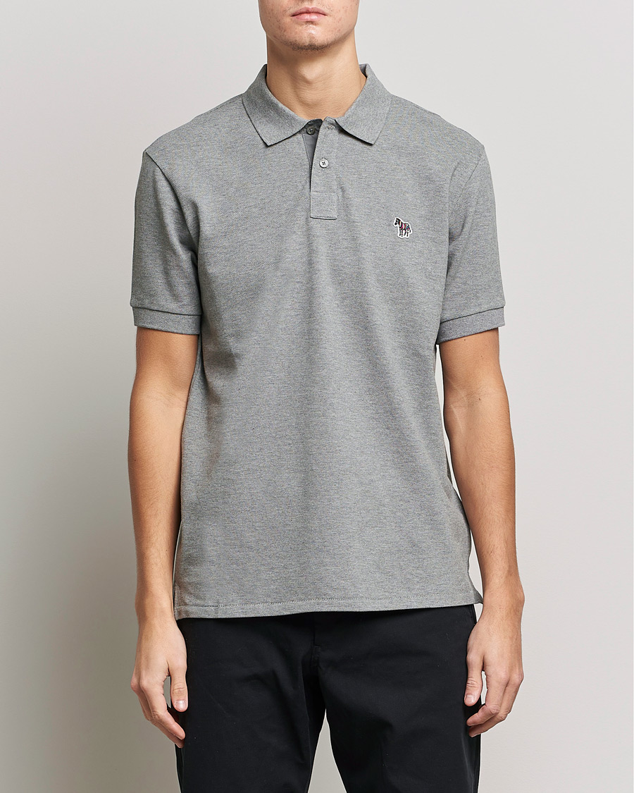 Herre | Kortermet piké | PS Paul Smith | Regular Fit Zebra Polo Grey Melange