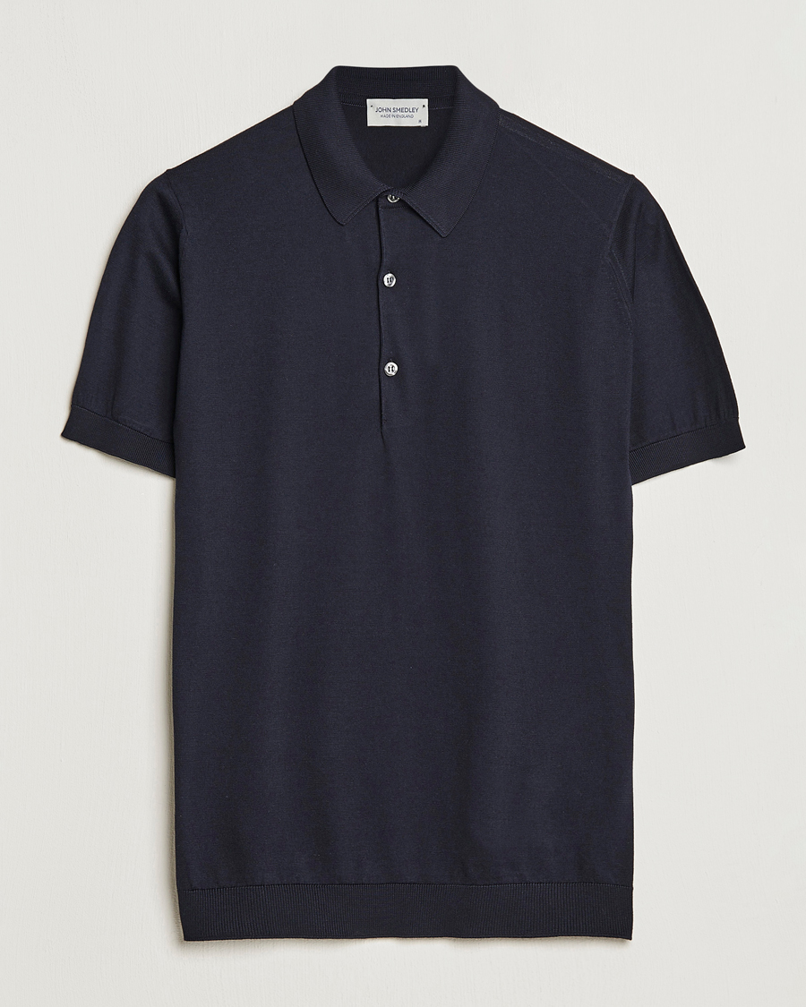 Herre | Pikéer | John Smedley | Adrian Slim Fit Sea Island Polo Navy