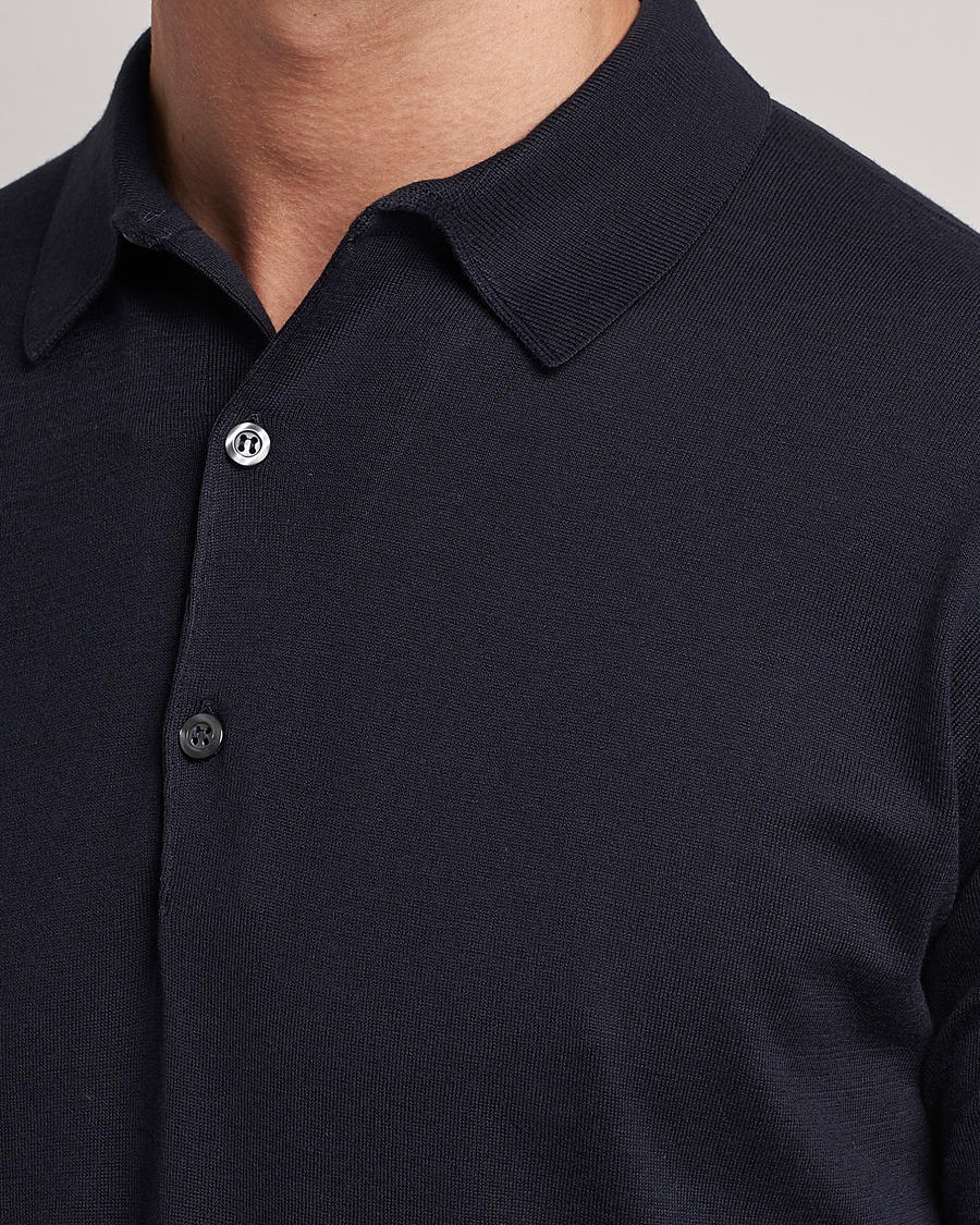 Herre | Pikéer | John Smedley | Adrian Slim Fit Sea Island Polo Navy