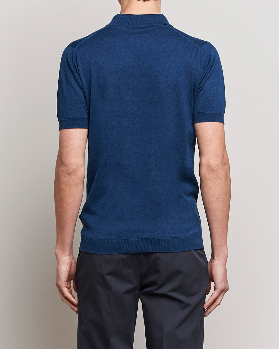 Herre | Pikéer | John Smedley | Adrian Slim Fit Sea Island Polo Indigo