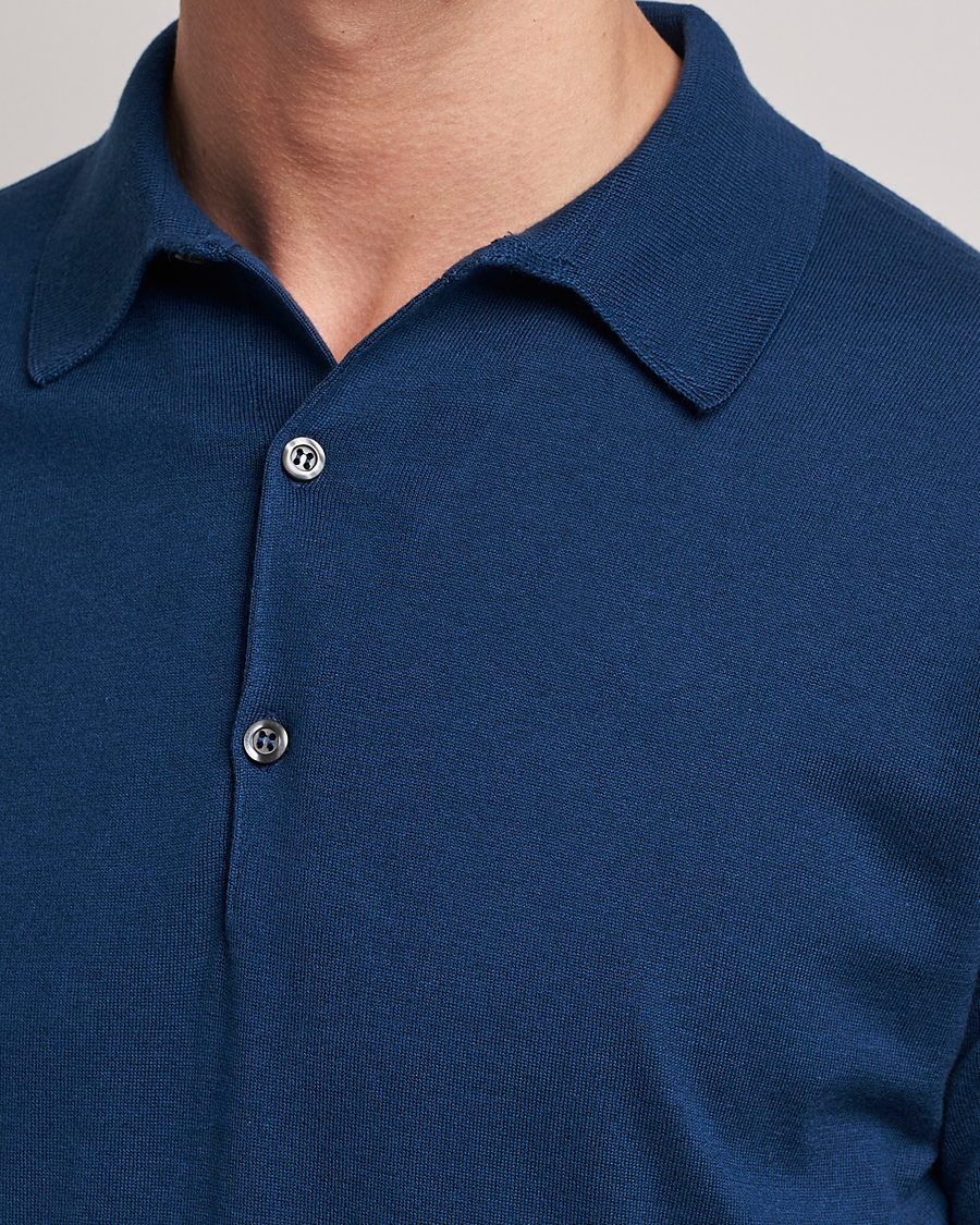 Herre | Pikéer | John Smedley | Adrian Slim Fit Sea Island Polo Indigo