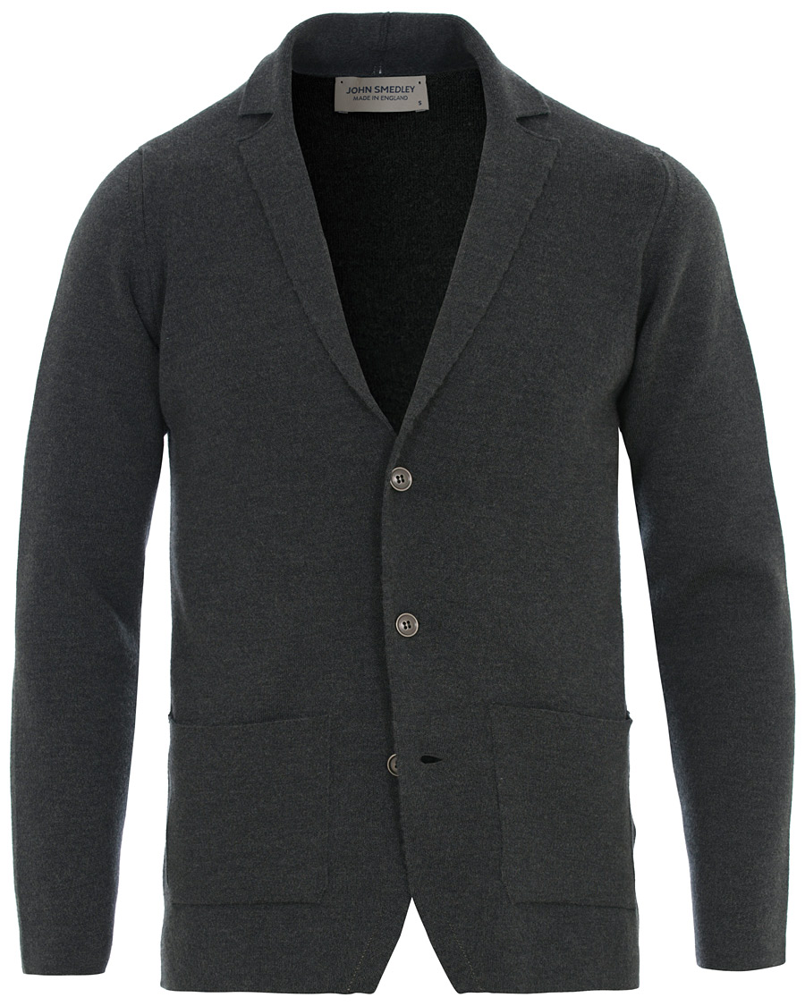 Herre | Gensere | John Smedley | Oxland Extra Fine Merino Blazer Charcoal
