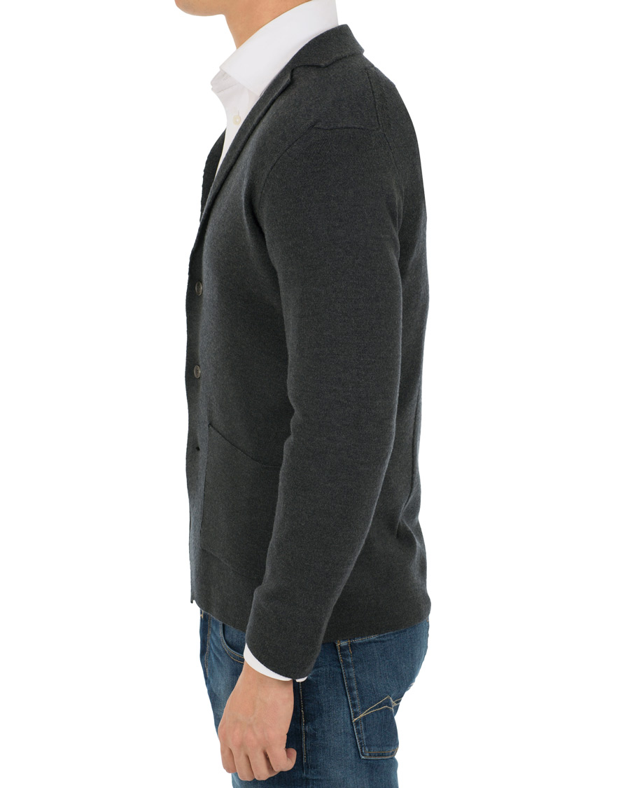 Herre | Gensere | John Smedley | Oxland Extra Fine Merino Blazer Charcoal