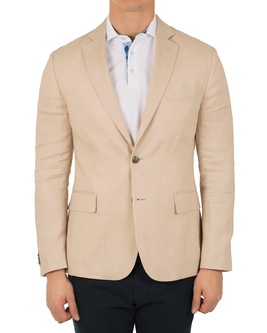 Herre | Dressjakker | J.Lindeberg | Hopper Soft Tech Linen Blazer Oxford Tan