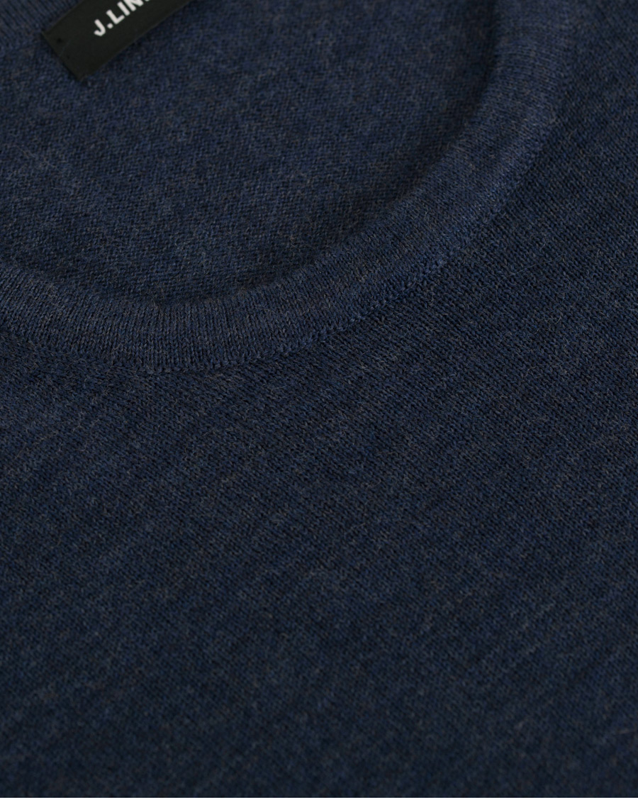 Herre | Gensere | J.Lindeberg | Newman Merino Crew Neck Pullover Mid Blue